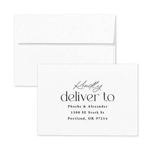 Striking Portrait Response Card Envelopes Terracotta Licorice Return Address Signature Standard