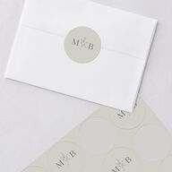 Botanical Accent Wedding Stickers Hunter Green Circle