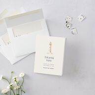 Elegant Lighthouse Foil Thank You Cards Gold Maritime