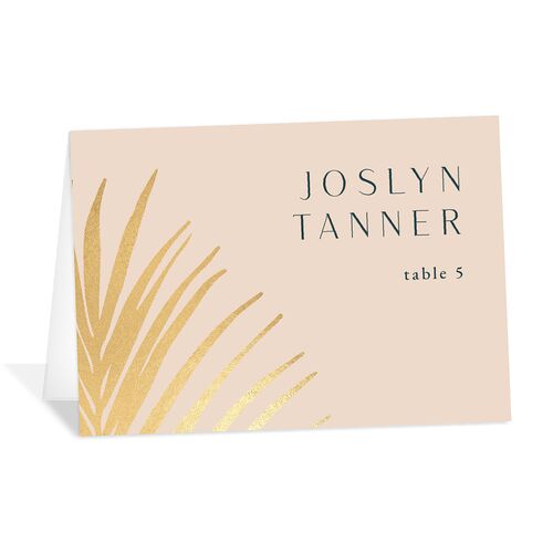 Lavish Palm Place Cards Gold Deep Lake Recycled