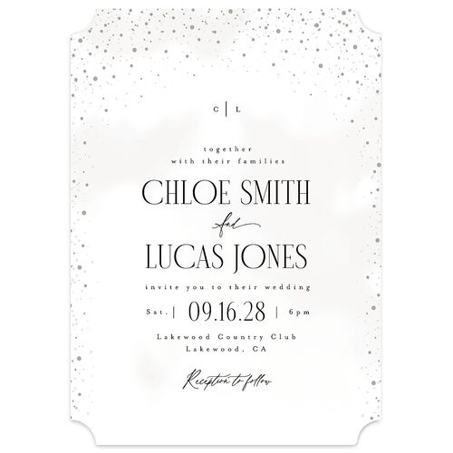 Sparkling Night Wedding Invitations Snow Signature Blank No Ticket