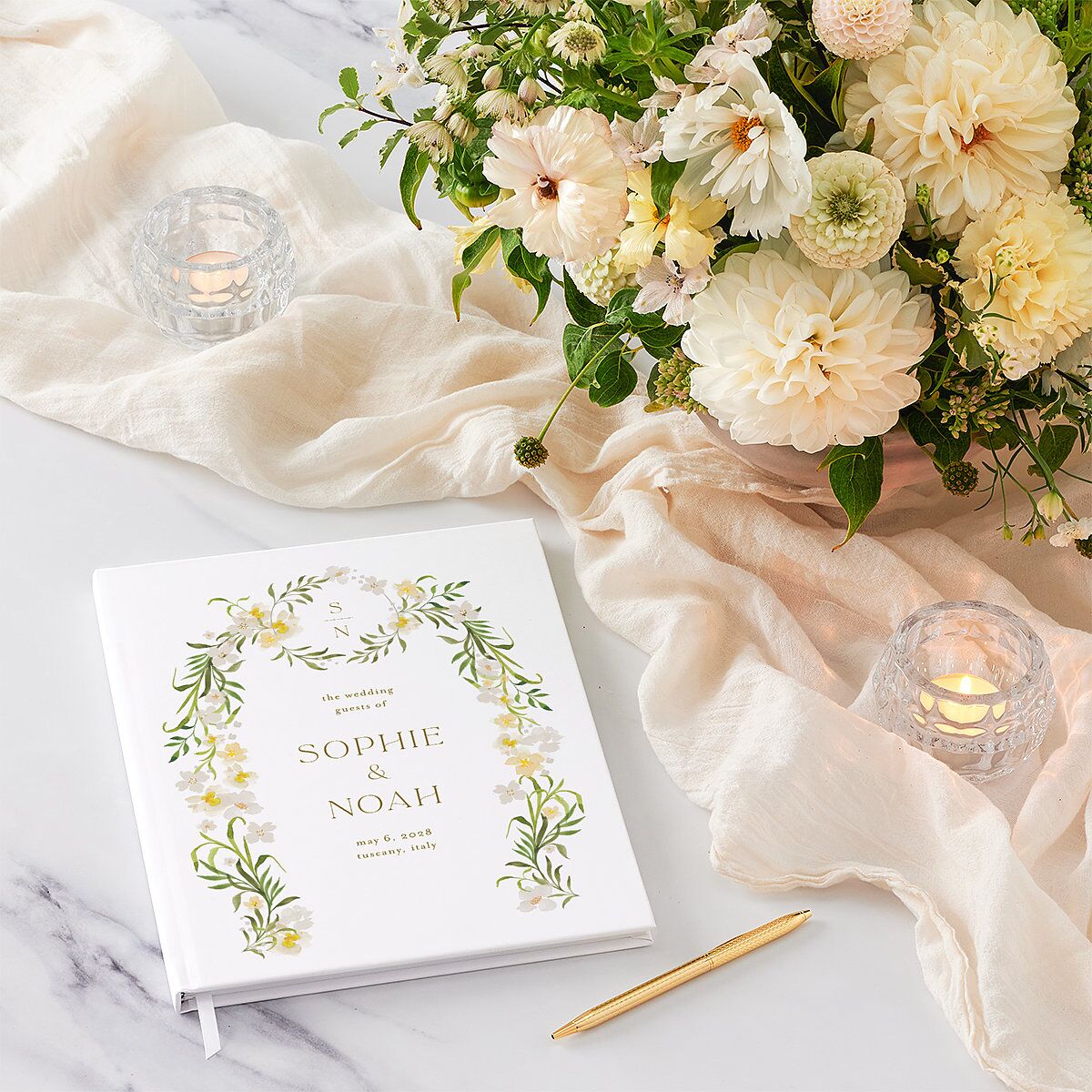 Wildflower Altar Wedding Guest Book Umber