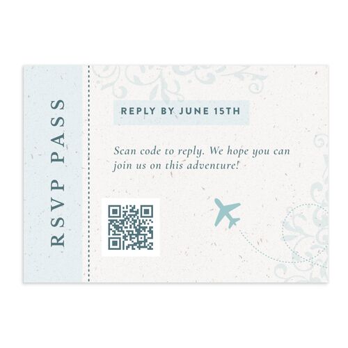 Timeless Passport QR Code RSVP Cards Tiffany Signature Standard