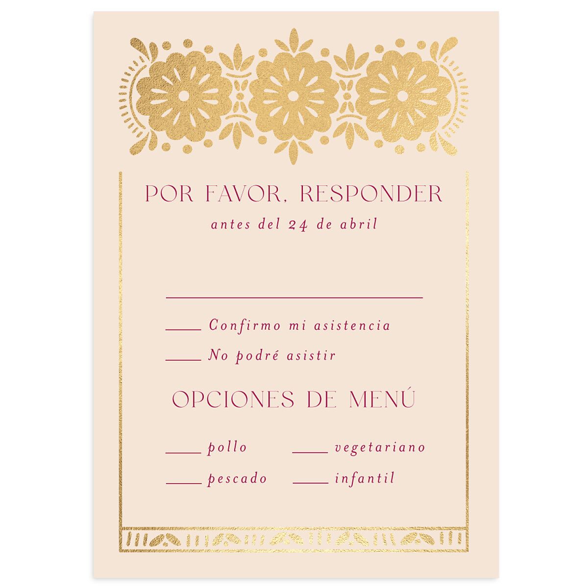 Hacienda Elegante Wedding Response Cards