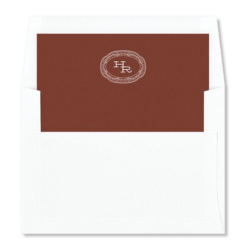 Elegant Western Monogram Envelope Liners Red Clay Standard