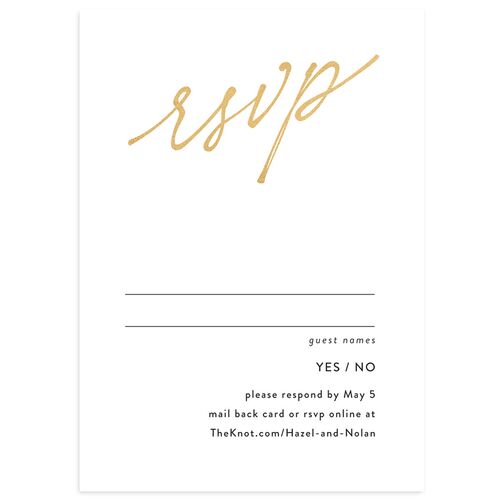 Forever Arch Foil Wedding Response Cards Gold Charcoal Signature Standard