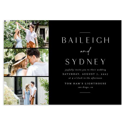 Side Panel Wedding Invitations Licorice Signature Blank No Standard