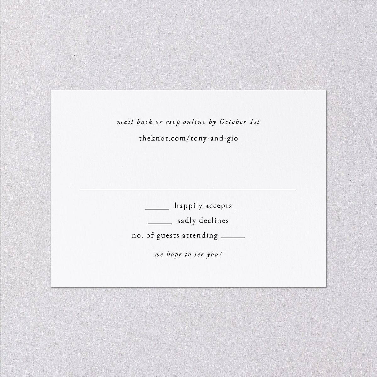 Gilded Bold Wedding Response Cards Gold Licorice Signature Standard