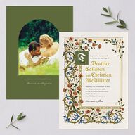 Medieval Renaissance Wedding Invitations Moss Signature Blank No Standard