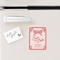 Vintage Heart Locket Save The Date Magnets Crimson Magnet Paper