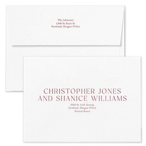 Merry Gallery Holiday Card Envelopes True Red Blue Both Recipient and Return Addresses Standard Signature