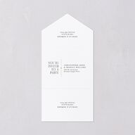 Old Hollywood Glam All-in-One Wedding Invitations Charcoal Signature Light Both Recipient and Return Addresses No