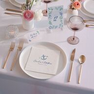 Nautical Border Luncheon Napkins French Blue Napkin Uncoined