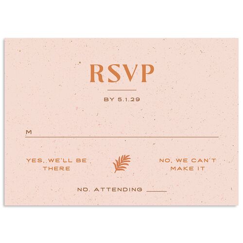 Beach Party Wedding Response Cards Pink Cotton Signature Standard