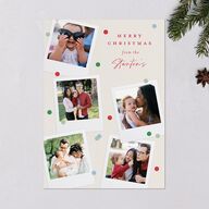 Instant Film Christmas Confetti Holiday Cards Ivory Signature Blank Portrait  Standard