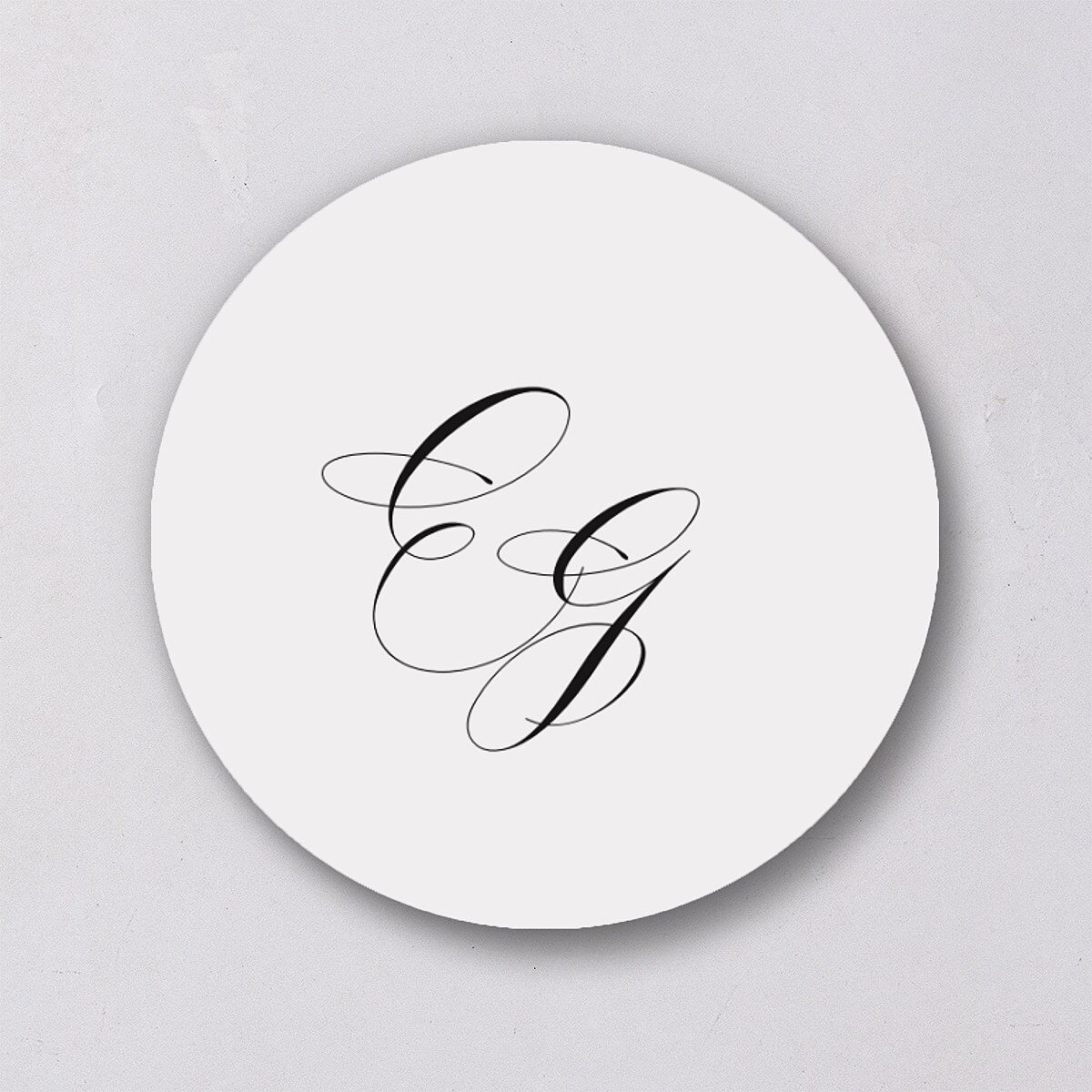 Rose Garden Crest Wedding Stickers by Bridgerton Pure White Circle