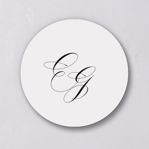 Rose Garden Crest Wedding Stickers by Bridgerton Pure White Circle