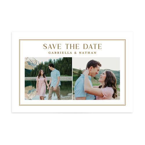 Greenery Frame Save the Date Postcards Tan