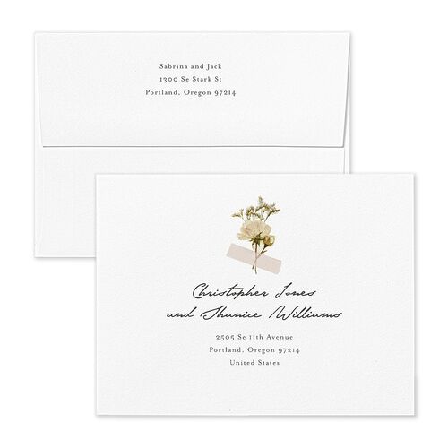Scrapbook Photo Thank You Card Envelopes Thyme White Both Recipient and Return Addresses Signature Standard