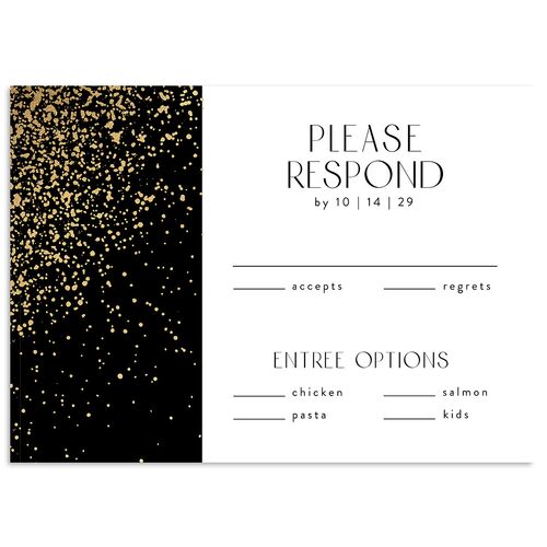 Shimmering Frame Wedding Response Cards Gold Licorice Signature Standard