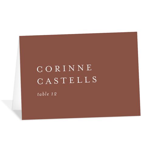 Botanical Monogram Place Cards Rust Signature