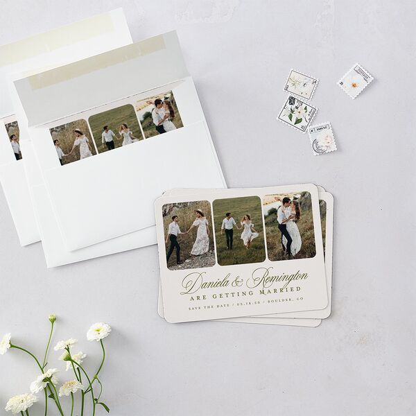 Modern Classic Picture Landscape Save The Date Magnets Olive Magnet Paper