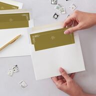 Black Tie Crest Engagement Party Envelope Liners Pure White Standard