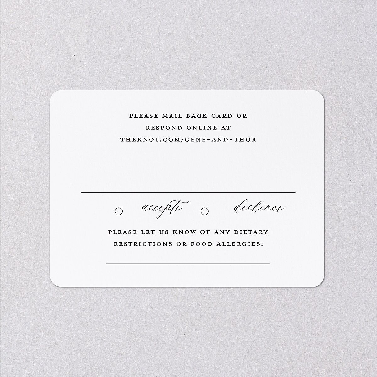 Dark Vintage Fantasy Wedding Response Cards — view 2