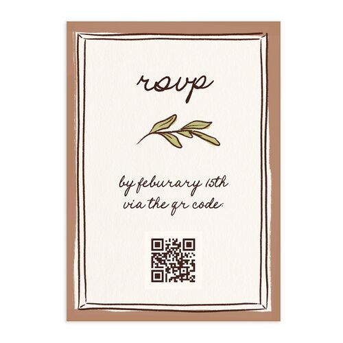 Hand Drawn Tablescape QR Code RSVP Cards Camel Signature