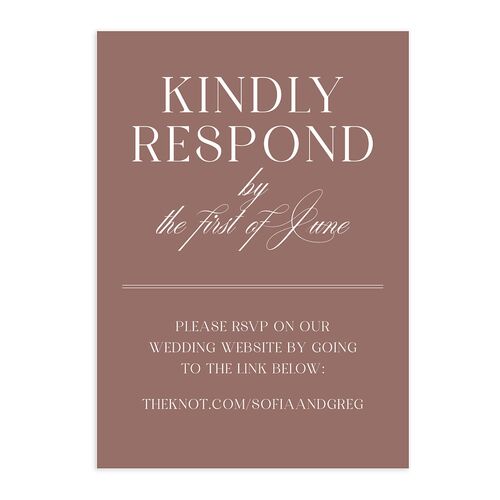 Classically Elegant URL RSVP Cards Charcoal Signature Standard