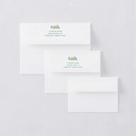 Woodland Whimsy Wedding Invitation Envelopes White Standard Hunter Green Both Recipient and Return Addresses Signature