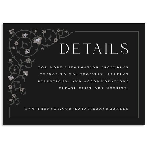 Ornate Threshold Wedding Enclosure Cards Charcoal Signature Standard