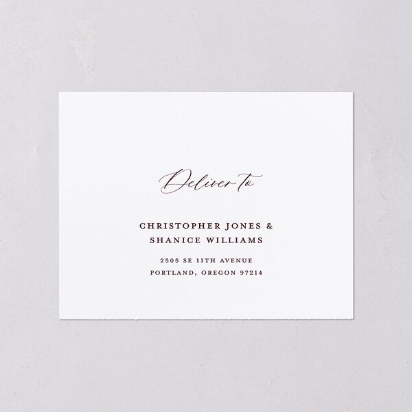Dark Vintage Fantasy All-in-One Wedding Invitations Merlot Signature Light Both Recipient and Return Addresses No