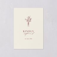 Simple Boho Flowers Wedding Response Cards Raspberry Signature