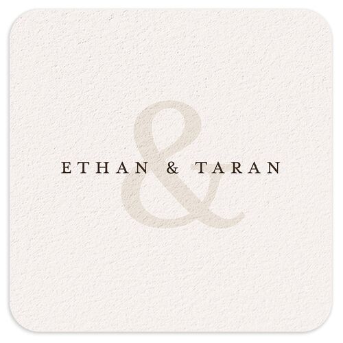 Minimal Leaves Coasters Bisque Cardboard Soft Square