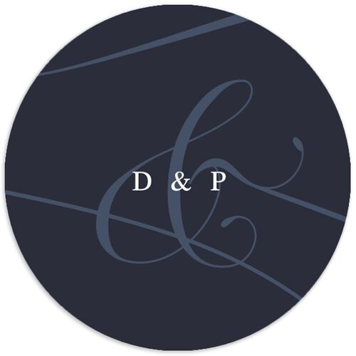 Photo Vow Wedding Stickers Midnight Navy Circle
