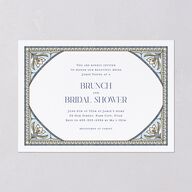 Church Stained Glass Bridal Shower Invitations Moody Blue Signature Blank