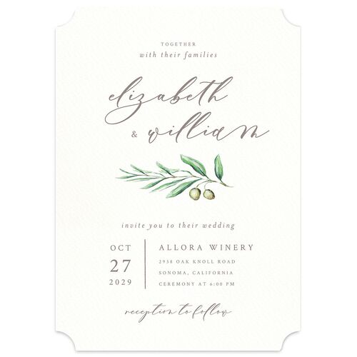 Painted Winery Wedding Invitations Green Apple Signature Blank No Ticket