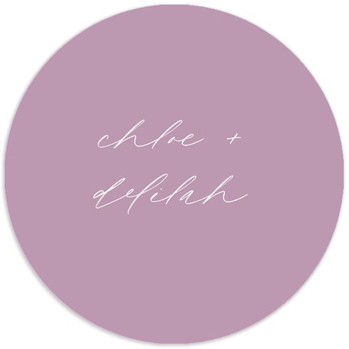 Dainty Heart Wedding Stickers Amethyst