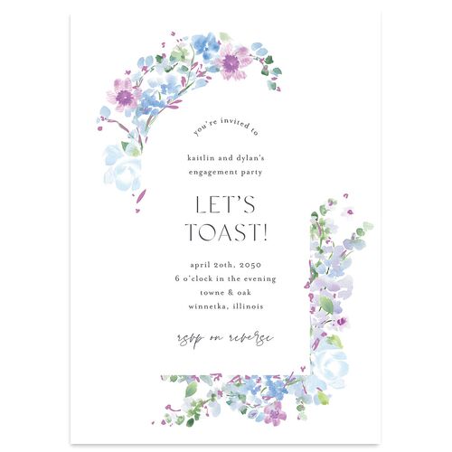 Pastel Flower Arch Engagement Party Invitations Ocean Signature Blank Standard