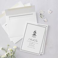 Classic Champagne with Bows Save the Date Cards Pure White Signature smooth Blank No Standard