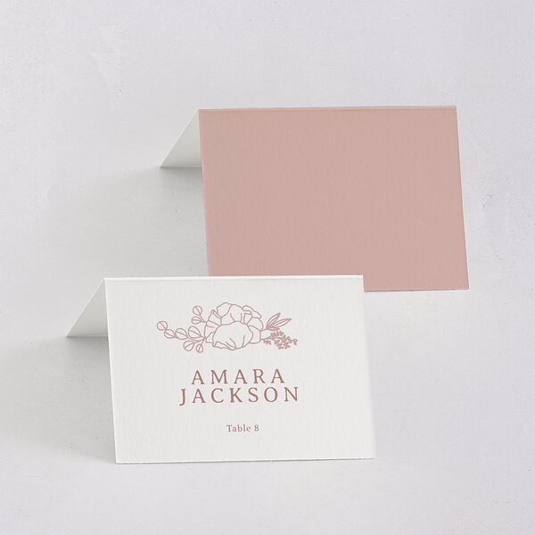 Floral Border Place Cards Desert Rose Signature