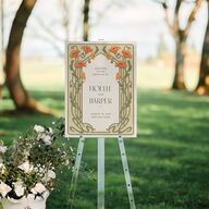 Vintage Nouveau Floral Standard Welcome Sign Medium Pear Standard Indoor Foam Core M Welcome