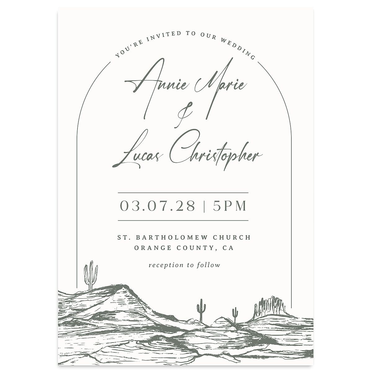 Western Cactus Wedding Invitations