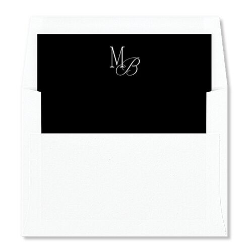 Romantic Monogram Photo Envelope Liners Licorice Standard