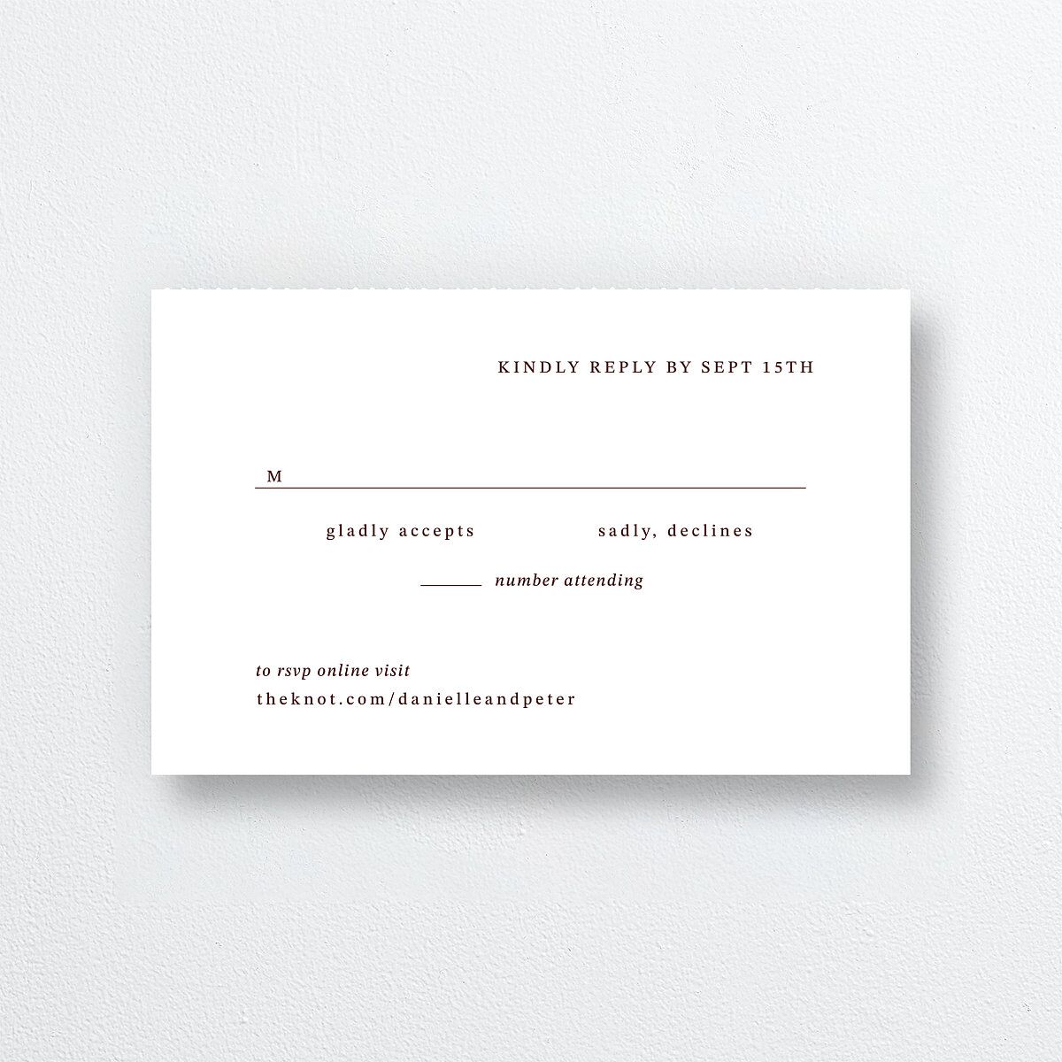 Photo Vow All-in-One Wedding Invitations Burgundy Signature Light Both Recipient and Return Addresses No