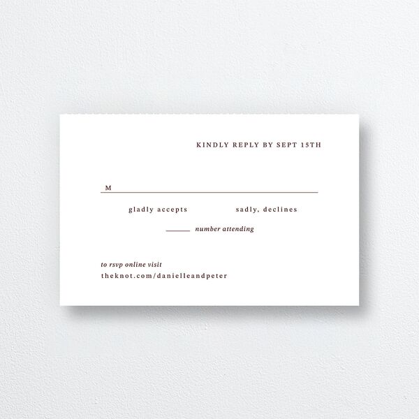 Photo Vow All-in-One Wedding Invitations Burgundy Signature Light Both Recipient and Return Addresses No