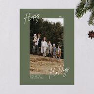 Signature Holiday Holiday Cards Deep Olive Signature Blank Standard Portrait
