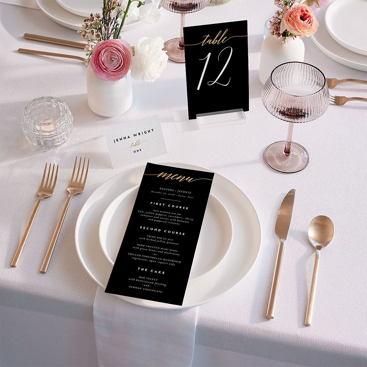 We Do Foil Table Numbers Gold Midnight Signature