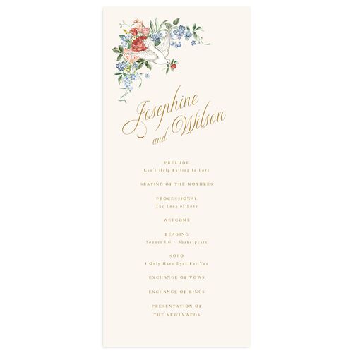 Vintage Love Doves Wedding Programs Baby Blue Signature
